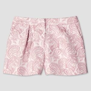 Victoria Beckham Blush Floral Pleated Shorts Pink